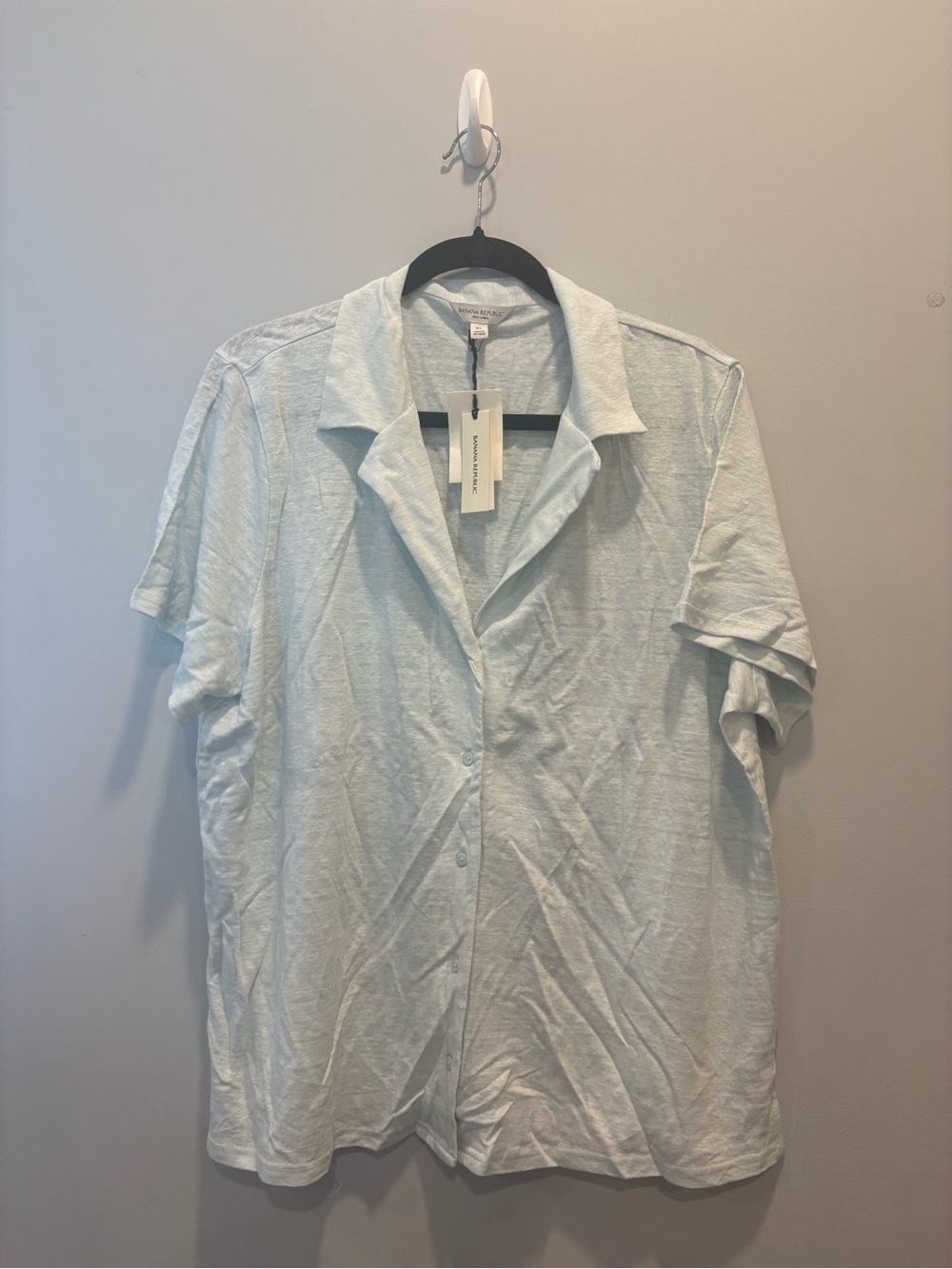 Banana Republic Light Blue Linen Short Sleeve Shirt